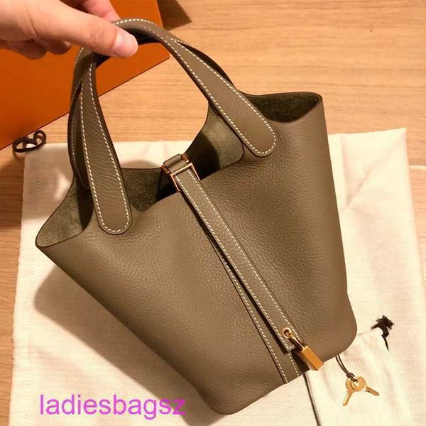 

designer herme picotin lock shoulder bags online store first layer cowhide fashion vegetable basket bag 2022 women's niche hand le