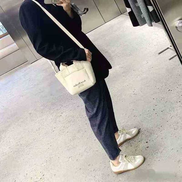

bag acne designer canvas tote bag 2022 european american new white women's bagcanvas portable messenger bag large capacity tote bag let