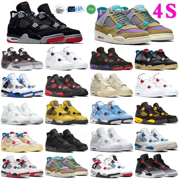 

men women basketball shoes jumpman 4 4s sneaker military black cat fire red red thunder sail white oreo pure money dark mocha university