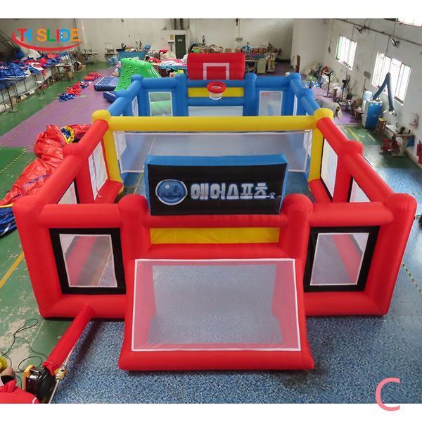 

air ship to door outdoor activities portable inflatable soccer field 12x6m customized football pitch games