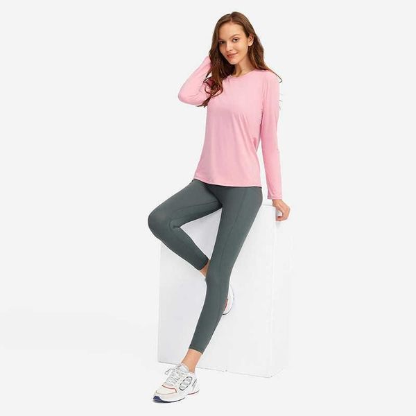 

lu-16 long sleeve active underwear yoga shirts outfits high elastic sports tank fitness blouses gym sportswear for women push up