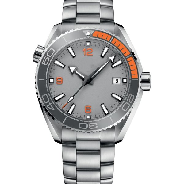 

mens watch fashion automatic mechanical designer watches stainless steel strap speed racing luminous sapphire glass sport watches waterproof, Slivery;brown
