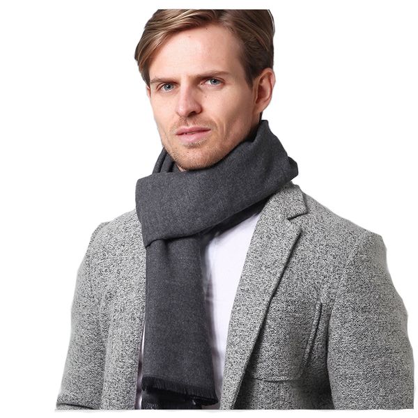 

scarves winter cashmere scarf men business plain color pashmina autumn wool shawls and wraps male keep warm 221119, Blue;gray