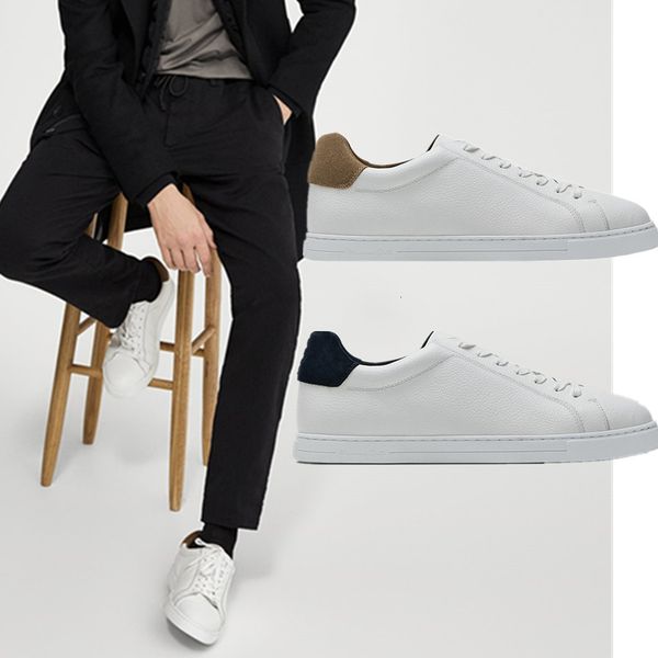 

dress shoes maxdutti sneakers men summer casual vulcanized england fashion genuine leather soft comfortable white man 221118, Black