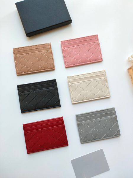 

2022 luxury brand leather mesh card holder, Brown;gray