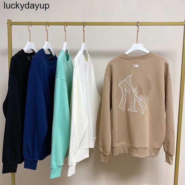 

men's hoodies sweatshirts new designer mlb embroidered pattern round neck lovers' long sleeve sweater loose casual fashion hoodie, Black