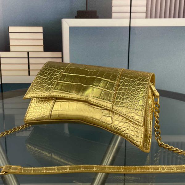 

chain bag half moon purses for women crossbody handbags shoulder handbag flap wallet crocodile embossing genuine leather hourglass purse