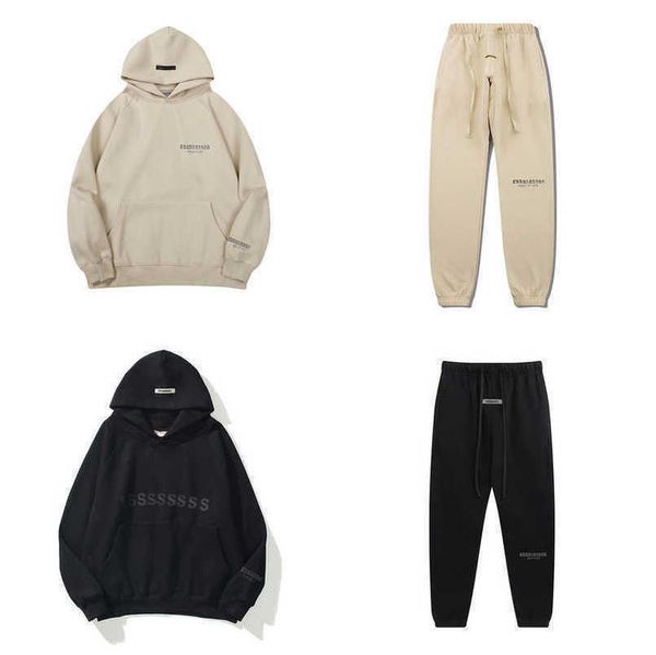 

fashion men's luxury tracksuits sweatshirts letter esss hoodies men women sportswear pants suit hooded sweater casual pullover couple, Black