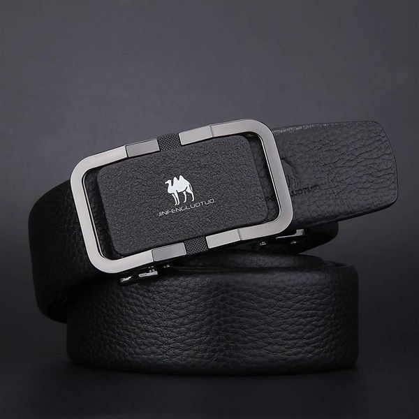 

straight barrel automatic buckle business all-match youth belt men's youth fashion jeans belts men208a, Black;brown