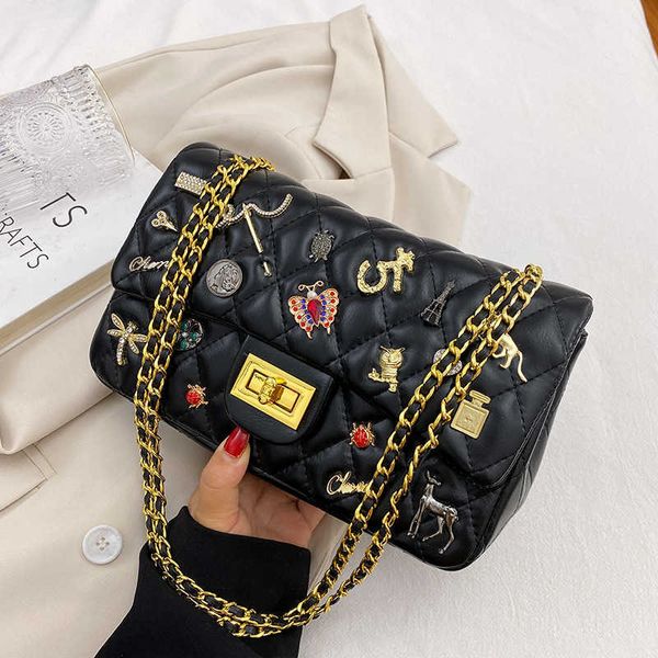 

messenger bags 2022 new small fragrance style personalized badge chain women's bag 30 just the same single shoulder diagonal cross ling