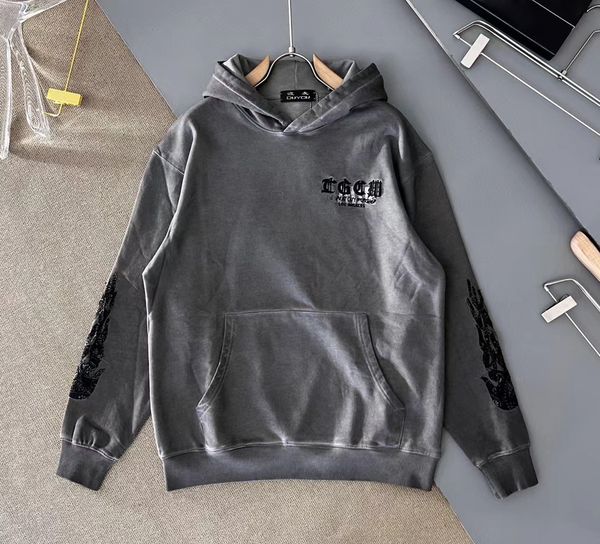 

duyou vintage wash embroidery hoodies luxury designer men hoody women sweatshirts combed cotton print sueter hombre heather pullover hoodies, Black