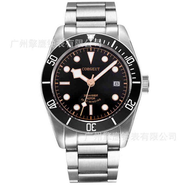 

zf fashion tudors luxury designer watch corgeut 41mm blue automatic mechanical men's watch leisure sub waterproof luminous round pointe, Slivery;brown