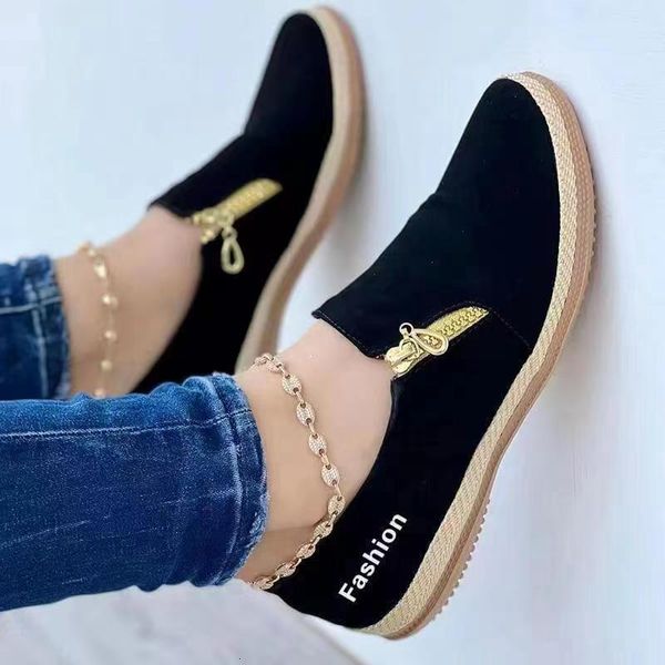 

dress shoes women flat fashion casual round head sports couple walking flats comfort daily female footwear zapatillas mujer 221119, Black