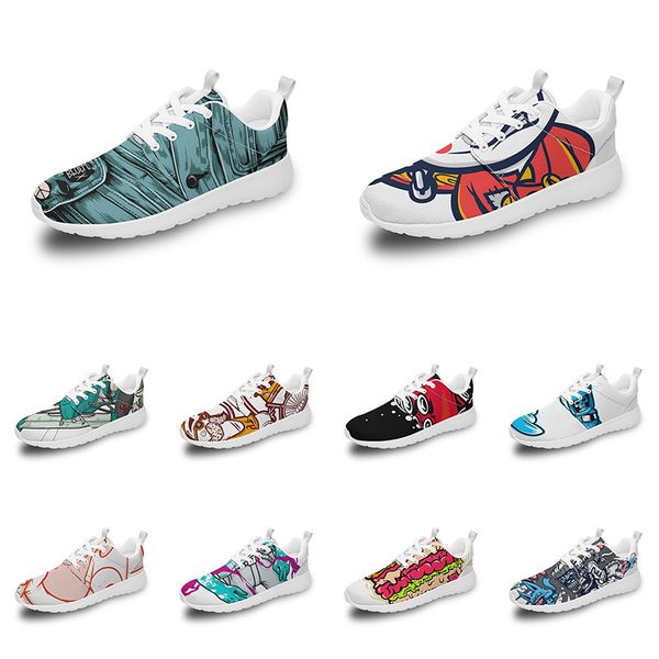 

men women custom sports shoes anime cartoon animal design diy word black white blue red colorful outdoor mens trainer 122