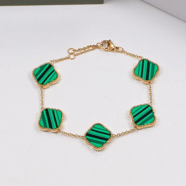

designer fashion jewelry bracelets classic clover bracelet fashion five flower for man woman gold silver optional 18 color emerald pendant