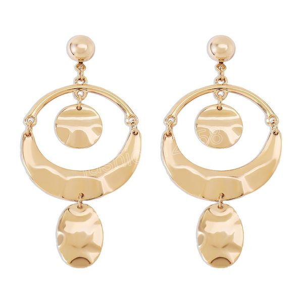 

hollow out metal dangle earrings women fashion statement geometric earrings brincos jewelry accessories gift, Silver