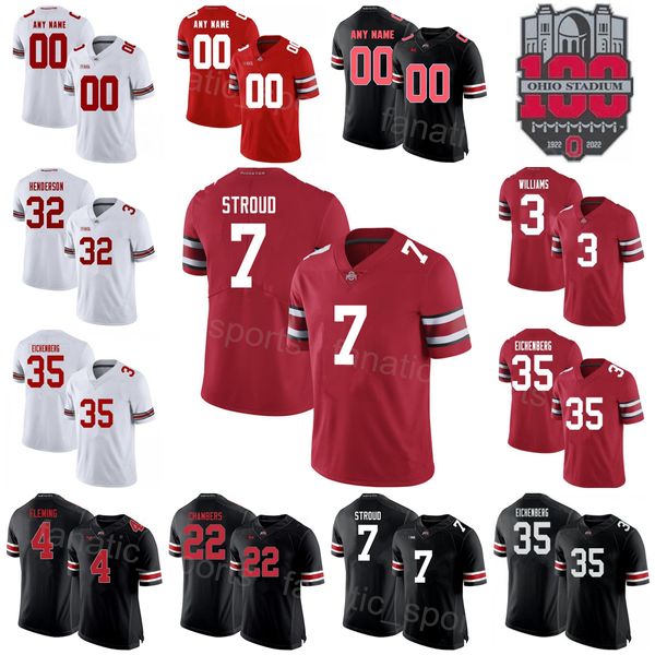 

ncaa football 100th college ohio state buckeyes 5 dallan hayden jersey 8 cade stover 12 lathan ransom 14 ronnie hickman 20 pete werner 11 ja, Black