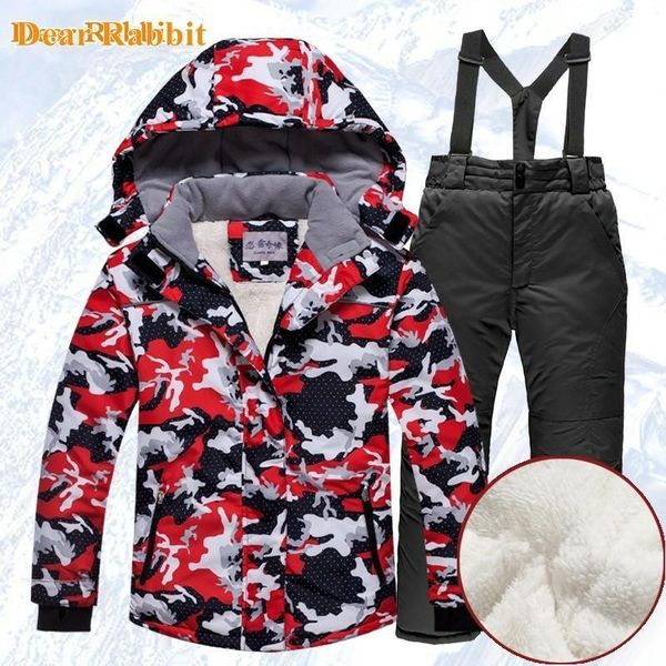 

clothing sets -30 degree children clothing set ski suit girl kids snowboard waterproof outdoor thicken jacket pants boys clothes snowsuit te, White