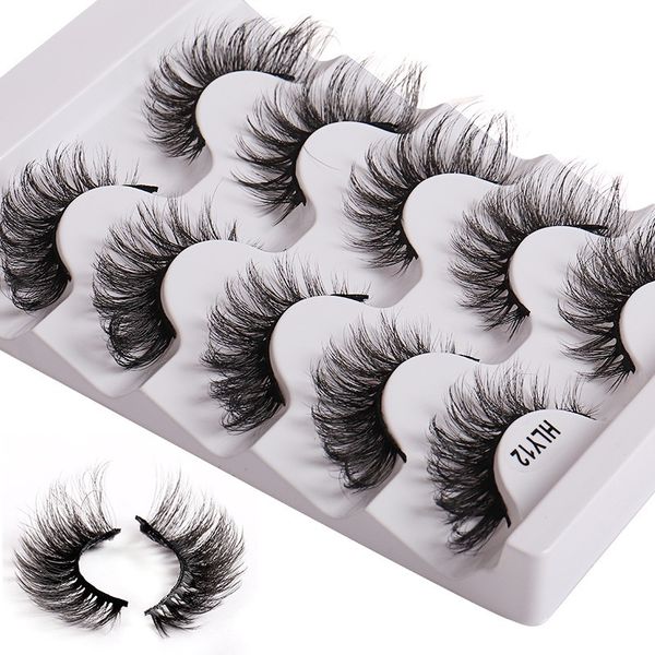 

natural thick winged false eyelashes curly crisscross handmade reusable multilayer 3d fake lashes extensions makeup accessory for eyes easy