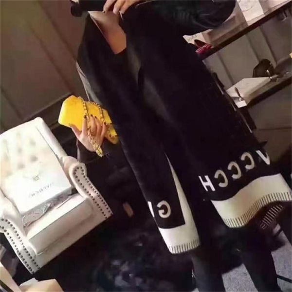 

2022 women winter thick scarf fashion soft warm lady cashmere white and black long givenches scarf, Blue;gray
