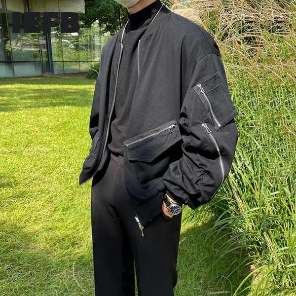 

men's down parkas spring jacket men's pilot leather jacket korean trend loose baseball suit casual zipper loose causal coat 9y568, Black