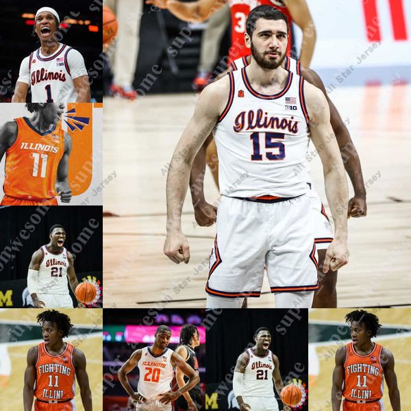 

basketball jerseys illinois fighting illini basketball jersey andre curbelo ayo dosunmu kofi cockburn trent frazier jacob grandison coleman, Black;red