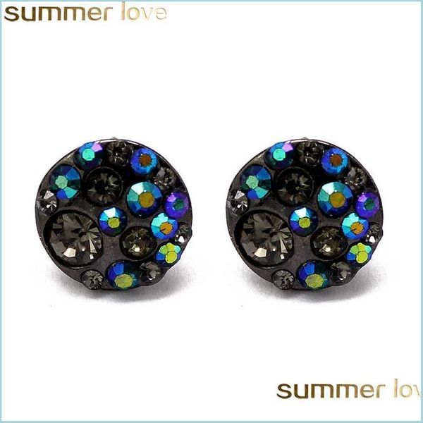 

stud trendy handmade round crystal stud earrings fashion simple rinestone earring for women girls gifts jewelry drop delivery dhzb9, Golden;silver