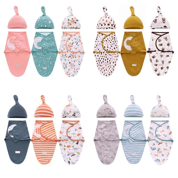 

sleeping bags born swaddle wrap hat cotton baby receiving blanket bedding cartoon cute infant sleeping bag for 06 months 221119
