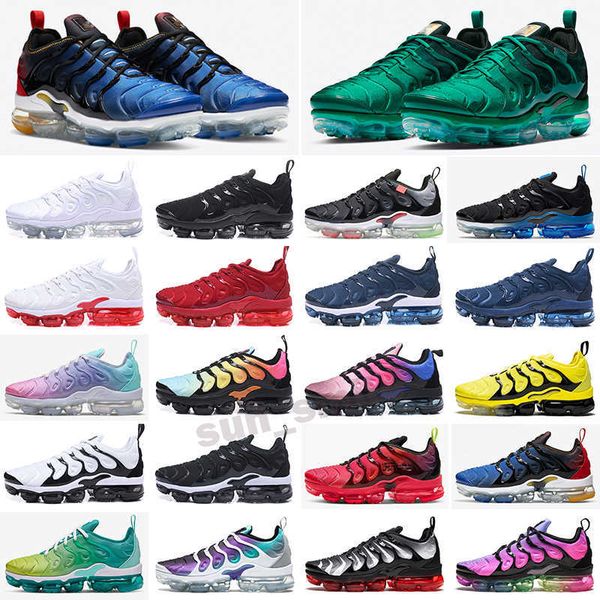 

tn plus men women running shoes triple black white dmp sunset hyper red blue volt fashion mens trainers sports sneakers size 36-47