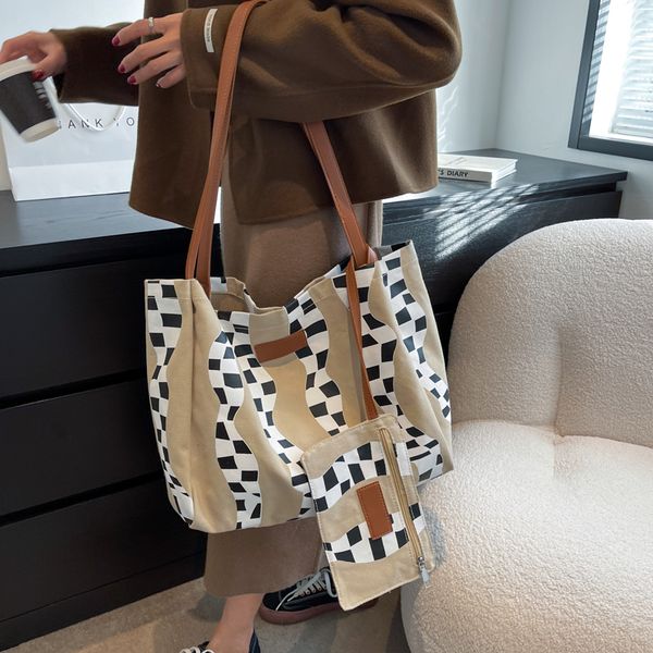 

evening bags large capacity women's shoulder bag designer luxury shopping handbag and purse fashion canvas travel bag female clutch 221