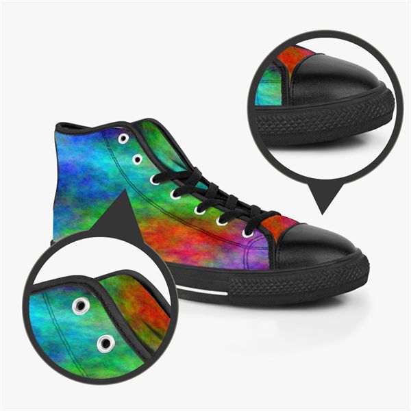 

men stitch shoes custom sneakers canvas women fashion black orange mid cut breathable outdoor walking color44