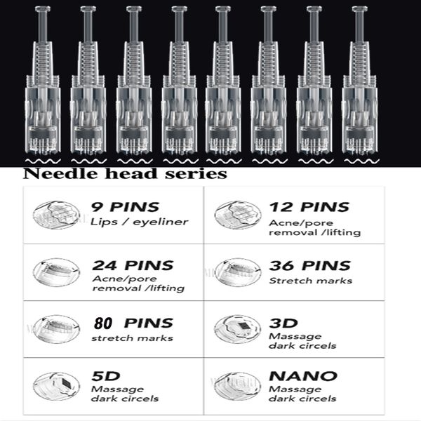 

home beauty meso derma stamp electric pen dermapen microneedling nano needle pmu mts 1 3 5 7 9 12 24 36 42 n2 pin cartridges size