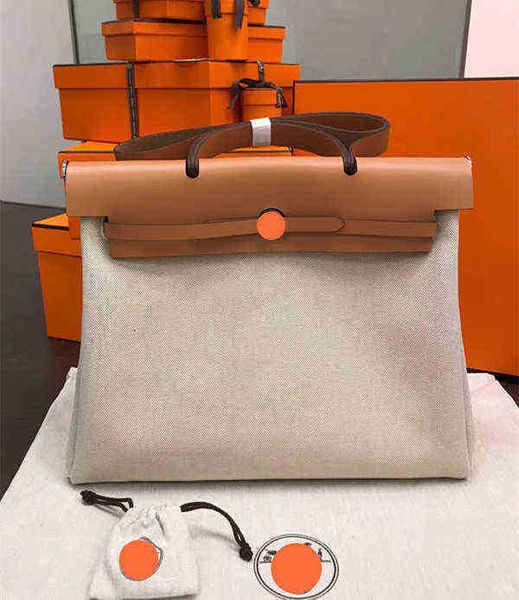

herbag designer h ermes custom 31cm39 imported saddle leather canvas replacement bag waterproof single shoulder messenger handbag zc