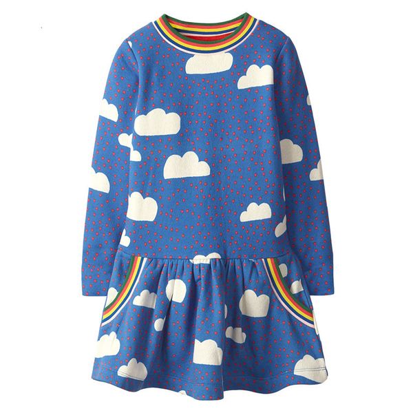 

girl s dresses little maven baby girls long sleeves dress cotton rainbow cloud blue clothes causal comfort for toddler infant kids 2 to 7yea, Red;yellow