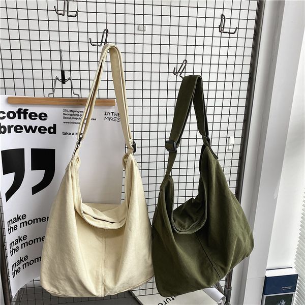 

evening bags women canvas shoulder large capacity thick cotton cloth books handbag tote solid crossbody bag big travel purse for ladies 2211