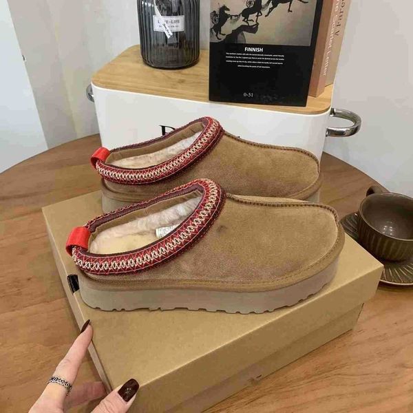 

luxury slippers designer sipper tazz tasman snow boots autumn winter thick soled warm wool integrated slipper, Black
