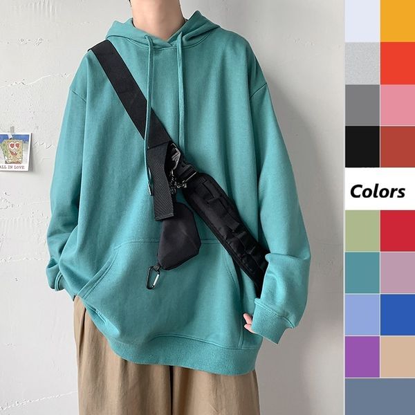 

men's hoodies sweatshirts autumn casual hooded multiple colour pullover womenmen classic harajuku hip hop all-match hoodie clothing 22, Black