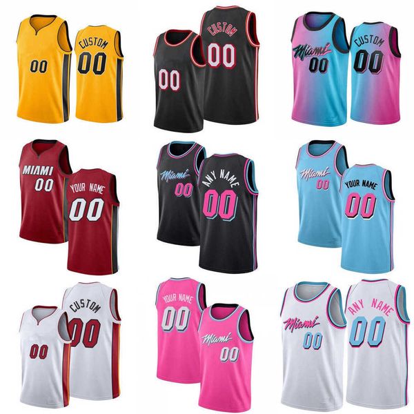 

75th custom jersey miami''heat''men women youth dewayne 21 dedmon udonis 40 haslem tyler 14 herro duncan 55 robinson bas, Black;red