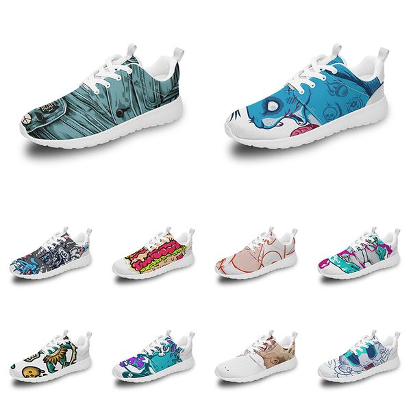 

men women custom sports shoes anime cartoon animal design diy word black white blue red colorful outdoor mens trainer 091