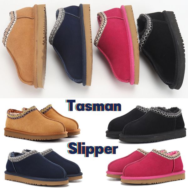 

australia ankle snow boots tasman slippers womens shearling slipper slides winter warm boot women fur slides chestnut short booties designer, Black