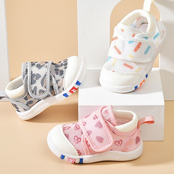 

sneakers baby girl shoes classic net born boys girls first walkers infant toddler soft sole antislip 221119, Black;red