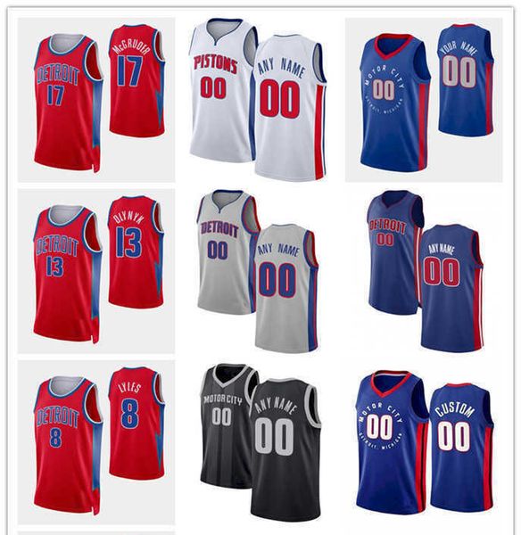 

75th custom jersey detroit''pistons''men women youth jerami 9 grant josh 20 jackson saddiq 41 bey hamidou 6 diallo baske, Black;red