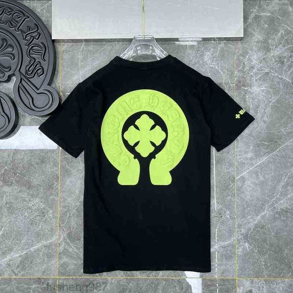 

men's t-shirts new ch chrome t shirt summer women's high street quality classic cross casual short sleeve t-shirt hearts original, White;black