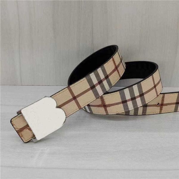 

belt mens designer luxury womens waist for man woman fashion casual alloy smooth buckle plaid genuine leather belts 3.8 width brand apparel, Black;brown