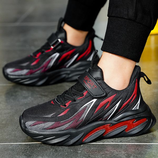 

sneakers kids shoes children autumn winter walking nonslip lightweight sports childrens quality for boys 221118, Black;red