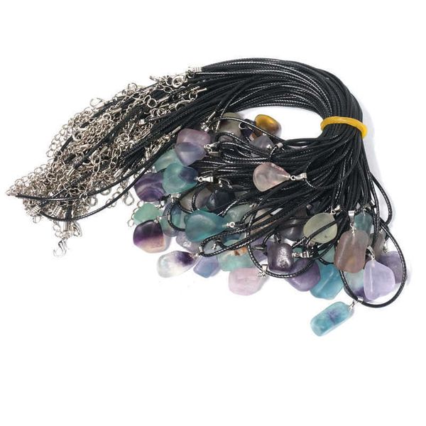 

bulk crystal natural necklace wholesale healing crystal pendant amethyst rough stone clear quartz fluorite citrine rose quartz, Silver