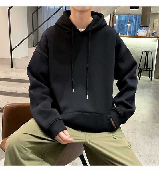 

men's hoodies sweatshirts zogaa fashion brand men's hoodie 2021 spring autumn men' casual hoodie sweatshirt men solid color s, Black