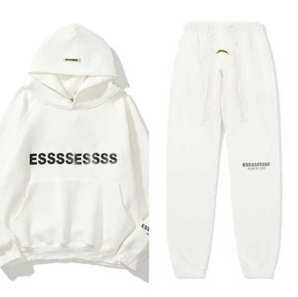 

luxury men's brand tracksuits sweatshirts letter essss hoodies men women sportswear pants suit hooded sweater casual pullover couple h, Gray