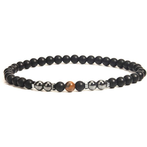 

fashion hematite anklet 6mm frosted bead tiger eye stone foot jewelry, Black