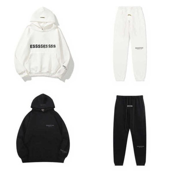 

luxury brand men's tracksuits sweatshirts letter essss hoodies men women sportswear pants suit hooded sweater casual pullover couple h, Gray
